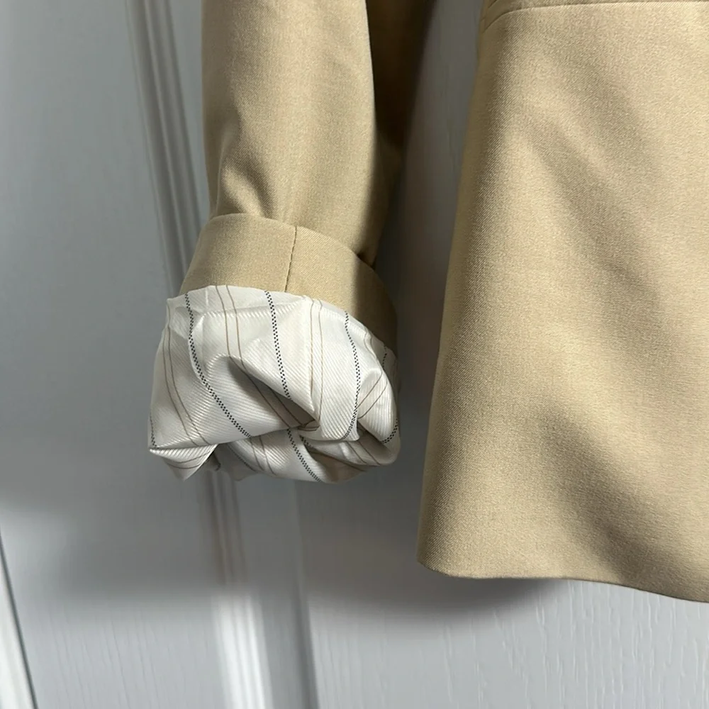 The Limited Sz 2 Tall Suit Jacket tan - EUC with cute striped lining